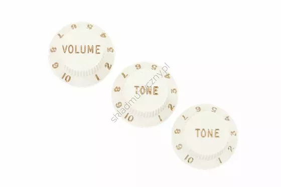 Fender Original Tone/Volume Knobs Vint Strat ][ Zestaw białych pokręteł 1xVOL 2xTONE