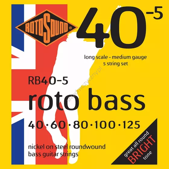 Rotosound RB40-5 Roto Bass ][ Struny do 5-strunowej gitary basowej 40-125