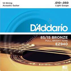 D'Addario EZ940 || Struny do 12-strunowej gitary akustycznej