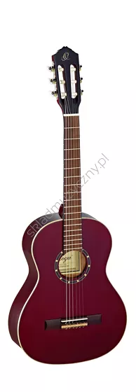 Gitara klasyczna 3/4 Ortega R121-3/4WR czerwona front w pionie.
