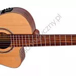 Gitara elektro-klasyczna Ortega RCE159MN top lity cedr korpus orzech przód.