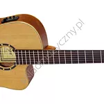 Gitara elektro-klasyczna Ortega RCE131SN wąski gryf top lity cedr przód.