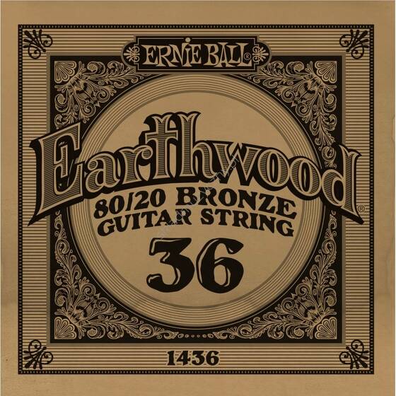 Ernie Ball Earthwood 80/20 Bronze Guitar String 1436 || Pojedyncza struna do gitary akustycznej .036