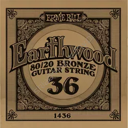 Ernie Ball Earthwood 80/20 Bronze Guitar String 1436 ][ Pojedyncza struna do gitary akustycznej .036