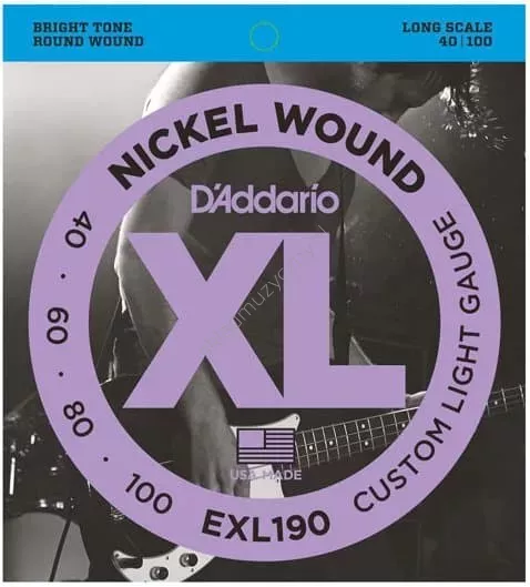 D'Addario EXL190 ][ Struny do 4-strunowej gitary basowej 40-100