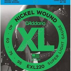 D'Addario EXL220 | Struny do 4-strunowej gitary basowej 40-95