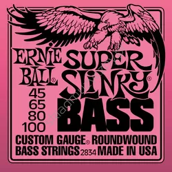 Ernie Ball 2834 Super Slinky Bass ][ Struny do 4-strunowej gitary basowej 45-100