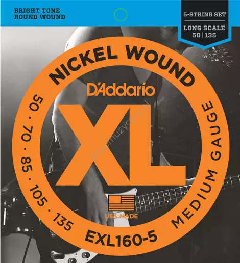 D'Addario EXL160-5 ][ Struny do 5-strunowej gitary basowej 50-135