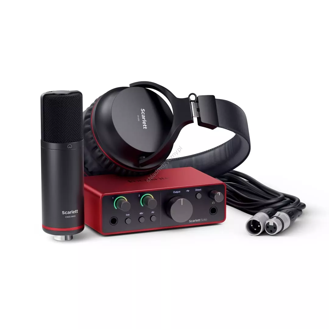 Focusrite Scarlett Solo Studio 4th Gen ][ Interfejs audio USB ze słuchawkami i mikrofonem