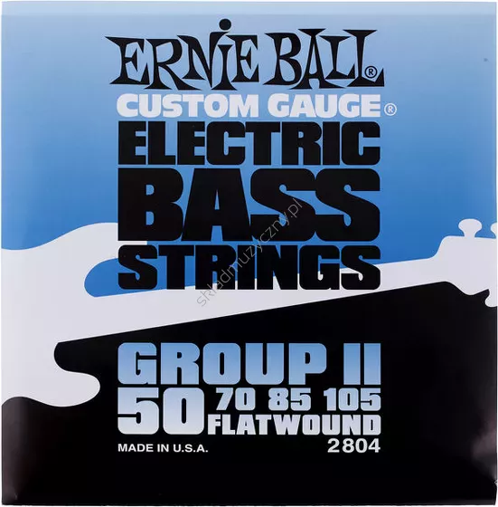 Ernie Ball 2804 Custom Electric Bass Flatwound ][ Struny szlifowane do 4-strunowej gitary basowej 50-105