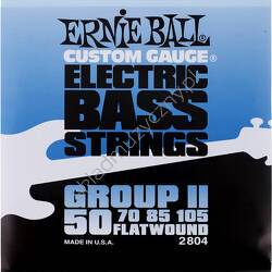 Ernie Ball 2804 Custom Electric Bass Flatwound | Struny szlifowane do 4-strunowej gitary basowej 50-105