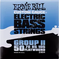 Ernie Ball 2804 Custom Electric Bass Flatwound ][ Struny szlifowane do 4-strunowej gitary basowej 50-105