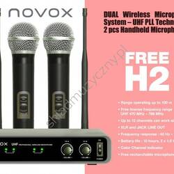 Novox Free H2 | Zestaw bezprzewodowy z dwoma mikrofonami do ręki