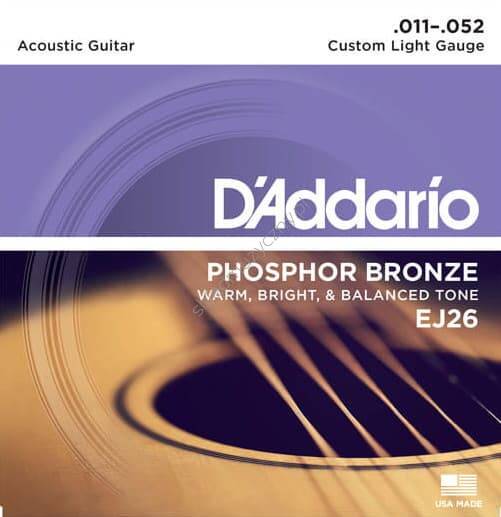 D'Addario EJ26 Phosphor Bronze || Struny do gitary akustycznej 11-52