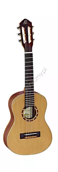 Gitara klasyczna 1/4 Ortega R122-1/4 cedr front w pionie.
