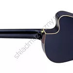 Gitara elektro-klasyczna leworęczna Ortega RCE138-T4BK-L czarna thinline tył.