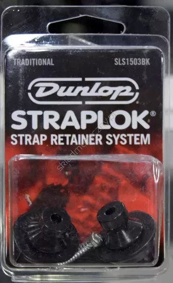 Dunlop SLS1503BK Straplok Black Oxide Finish ][ Blokowane zaczepy do paska czarne