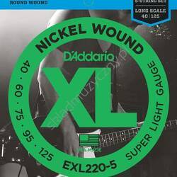 D'Addario EXL220-5 | Struny do 5-strunowej gitary basowej 40-125