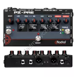 Radial PZ-Pre ][ Preamp do gitar akustycznych z dwoma wejściami korektorem filtrem i Di-Boxem