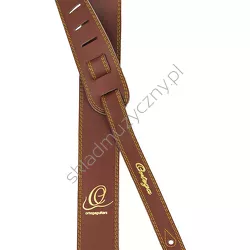 Ortega OSL2-85BR szeroki skórzany brązowy ][ Pasek gitarowy