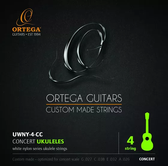 Struny do ukulele koncertowego Ortega UWNY-4-CC przód.