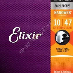 Elixir 11152 Nanoweb ][ Struny do 12-strunowej gitary akustycznej 10-47