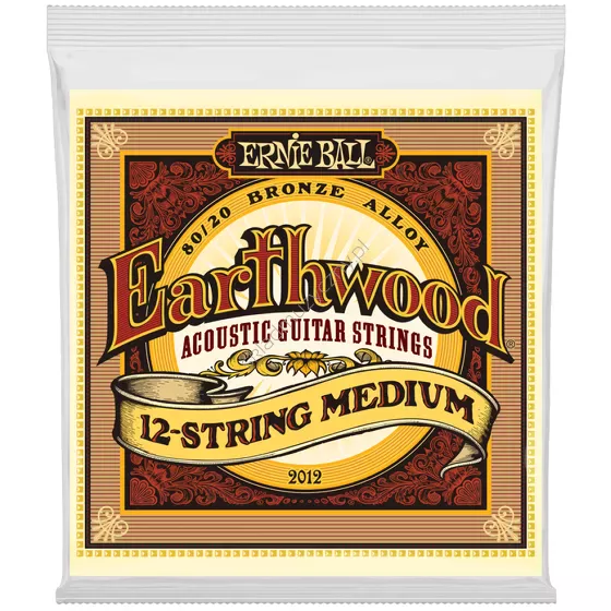 Ernie Ball 2012 Earthwood 80/20 Bronze Alloy Medium ][ Struny do 12-strunowej gitary akustycznej 11-52