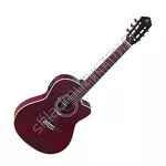 Gitara elektro-klasyczna Ortega RCE138-T4STR czerwona thinline front.