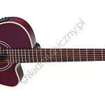 Gitara elektro-klasyczna Ortega RCE138-T4STR czerwona thinline przód.