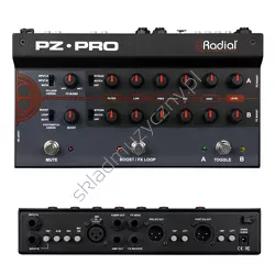 Radial PZ-Pro ][ Dwukanałowy Preamp do gitar akustycznych z podwójnym EQ mikrofonem 48V i Di-Boxem