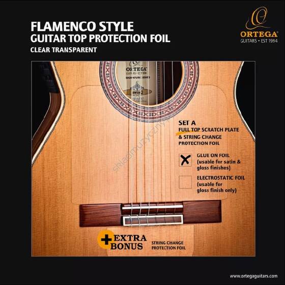 Ortega OPG-FLAM1 || Folia ochronna do gitary klasycznej (na kleju)