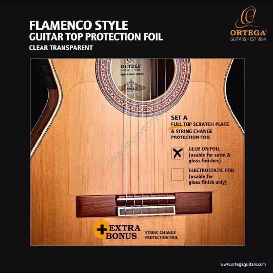 Ortega OPG-FLAM1 ][ Folia ochronna do gitary klasycznej (na kleju)