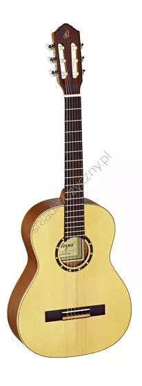 Gitara klasyczna 3/4 Ortega R121-3/4 front w pionie.
