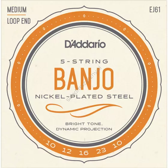 D'Addario EJ61 Nickel ][ Struny do banjo 5-strunowego 10-23