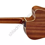 Gitara elektro-klasyczna leworęczna Ortega RCE138SN-L top lity świerk wąski gryf tył.
