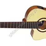 Gitara elektro-klasyczna leworęczna Ortega RCE138SN-L top lity świerk wąski gryf przód.