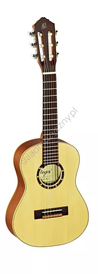 Gitara klasyczna 1/4 Ortega R121-1/4 front w pionie.