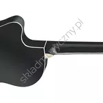 Gitara elektro-klasyczna Ortega RCE141BK czarna top lity świerk tył.