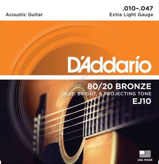 D'Addario EJ10 Bronze || Struny do gitary akustycznej 10-47 