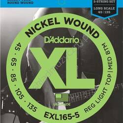 D'Addario EXL165-5 | Struny do 5-strunowej gitary basowej 45-135