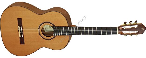 Gitara klasyczna Ortega M4CS Custom Master lity cedr i orzech przód poziomo.
