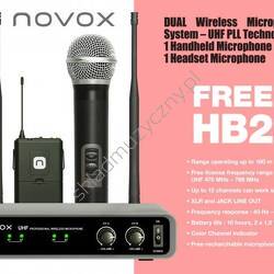 Novox Free HB2 | Zestaw bezprzewodowy z mikrofonem na głowę i do ręki