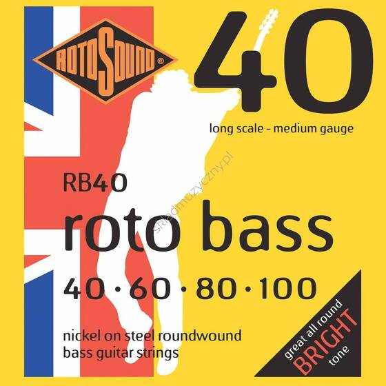Rotosound RB40 Roto Bass | Struny do 4-strunowej gitary basowej 40-100