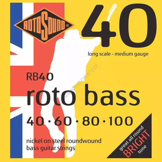Rotosound RB40 Roto Bass ][ Struny do 4-strunowej gitary basowej 40-100