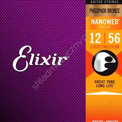 Elixir 16077 Phosphor Bronze Nanoweb ][ Struny do gitary akustycznej 12-56