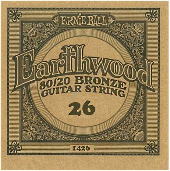 Ernie Ball Earthwood 80/20 Bronze Guitar String 1426 | Pojedyncza struna do gitary akustycznej .026