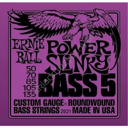 Ernie Ball 2821 Power Slinky Bass ][ Struny do 5-strunowej gitary basowej 50-135
