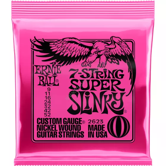 Ernie Ball 2623 Super Slinky 7-string ][ Struny do 7-strunowej gitary elektrycznej 9-52