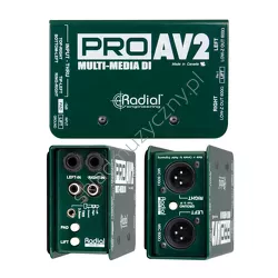 Radial ProAV2 ][ Pasywny Direct Box do AV 2-kanałowy z wejściami RCA 35 mm i XLR