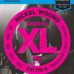 D'Addario EXL170-5 | Struny do 5-strunowej gitary basowej 45-130